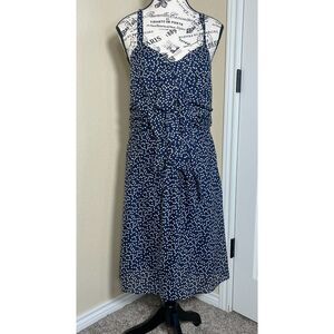 J Crew Dress Navy White Polka Dot Sleeveless Women’s 8 Sundress